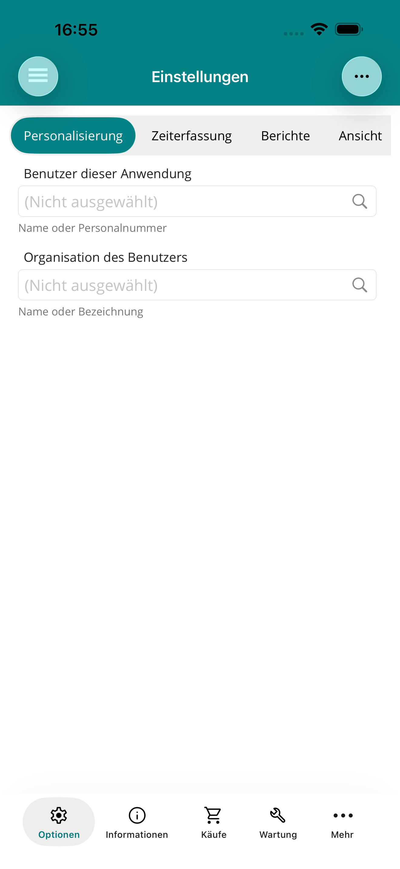 APLICONUS passend konfigurieren – Screenshot von APLICONUS infield Pro (iPhone)